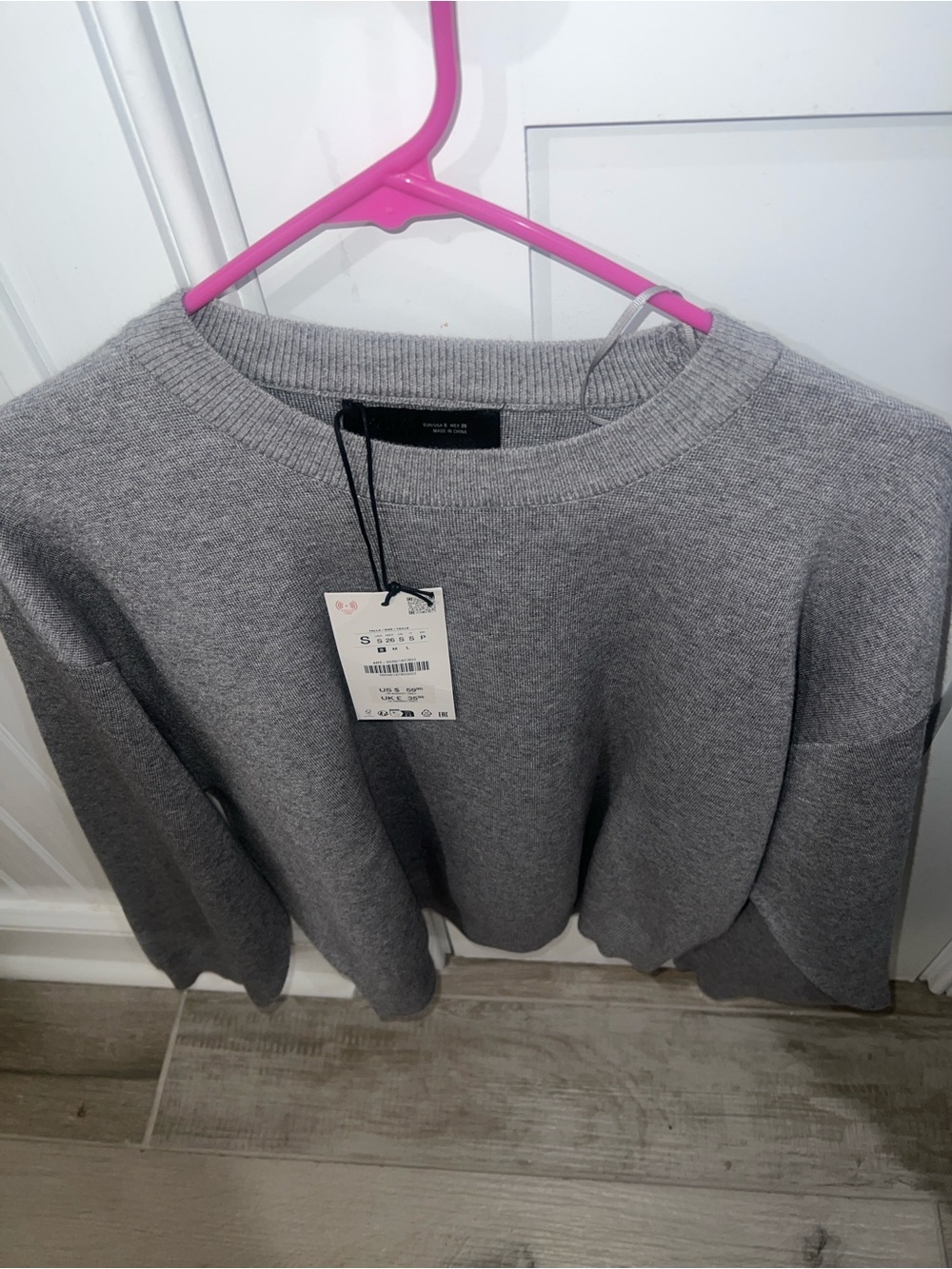 Zara Plain Knit Gray Mark Sweatshirt NWT